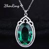 Women Jewelry Set Luxury Emerald Pendant Imitation Ruby Diana Ring Colorful Gemstone Suite