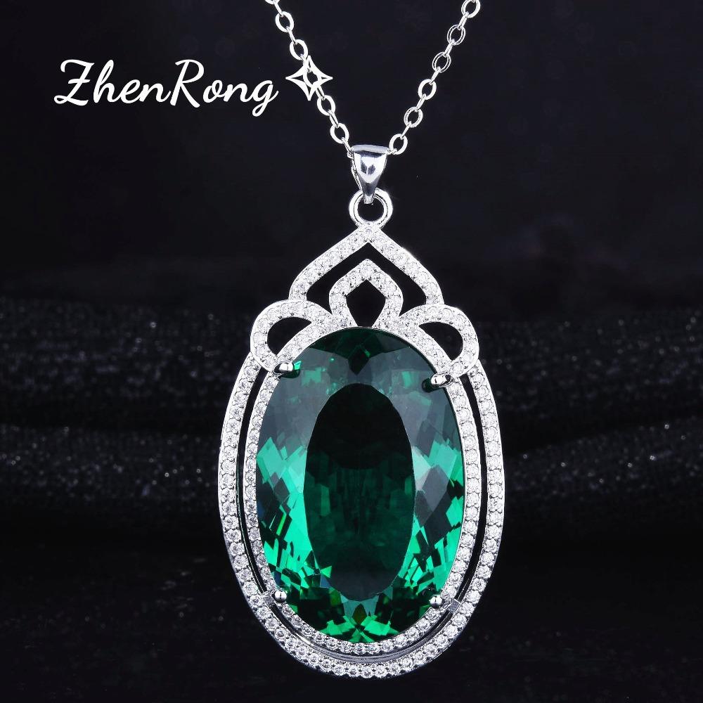 Women Jewelry Set Luxury Emerald Pendant Imitation Ruby Diana Ring Colorful Gemstone Suite