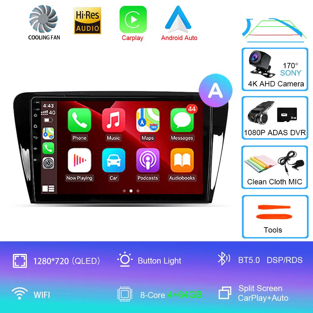 Android 14 Автомобильное радио для Skoda Octavia 3 A7 2013 - 2018 Мультимедийный видеоплеер Навигация стерео GPS Нет 2din 2 din dvd