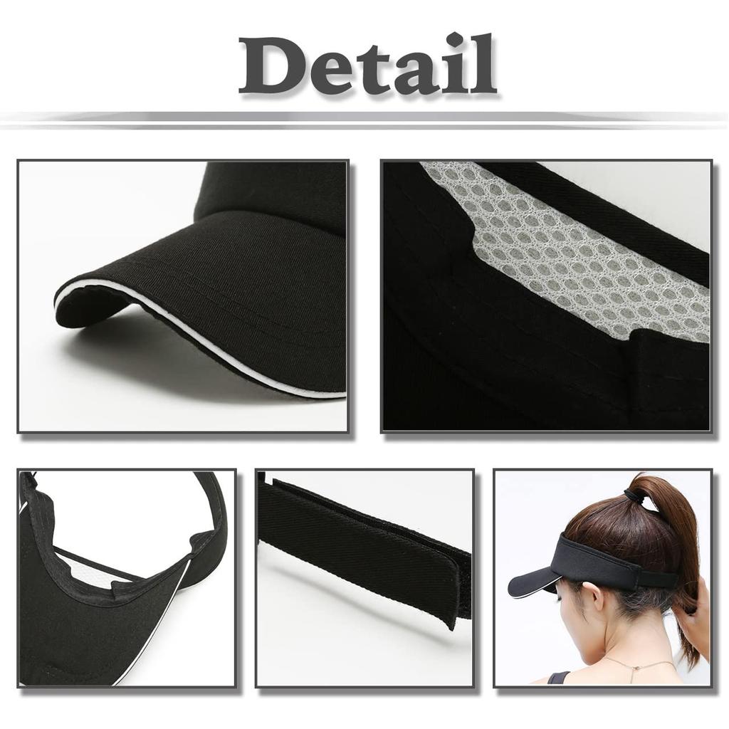 Козырек Солнцезащитный козырек Простая шляпа Поля Линия Простая Кепка с длинными полями CA527 [Белый Клык] Женская (синий)