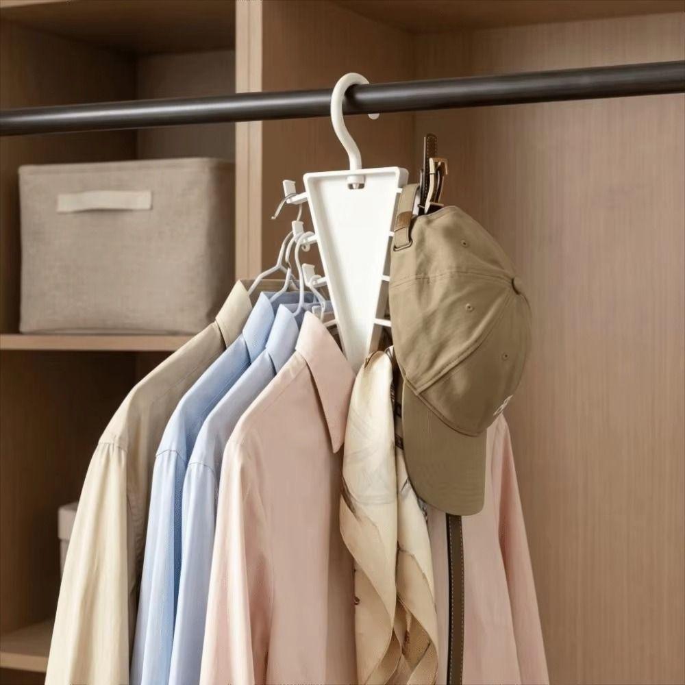 Space Saving V Shaped Hanger Rotatable Hat Rack Portable Multi Hook Organizer