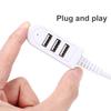 Multifunction 3 USB Ports Charger Converter Expansion Cable Splitter for Laptop