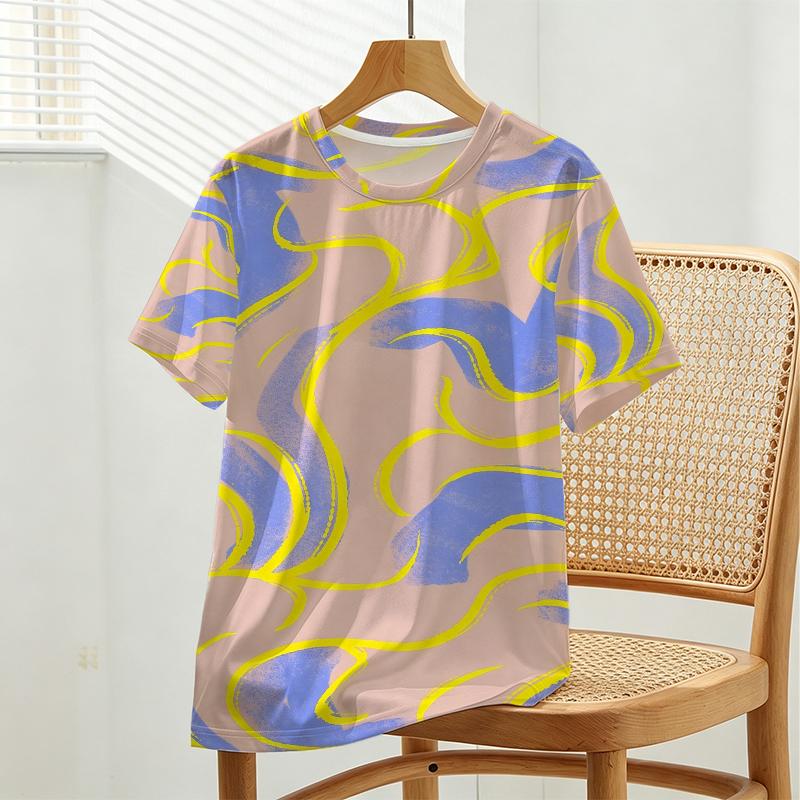 Women's Versatile Korean Style Basic Round Neck Short Sleeve T-Shirt Soft Fabric, Fashion Casual for Daily Wear & Short Trips