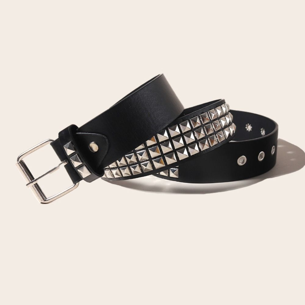 Wide Belt Y2K Leather Belt Vintage Punk Waistband Cool Rivet Waist Belt  Daily