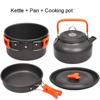Camping Cooking Set Camping Cookware Travel Tableware Outdoor Picnic Set Teapot For 2-3 Peaple Non-stick Pots Assorted Sets