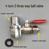 4-Way to 2-Way Tee Connector Water Purifier Valve with Switch, One-Piece Copper Alloy Ball Valve.