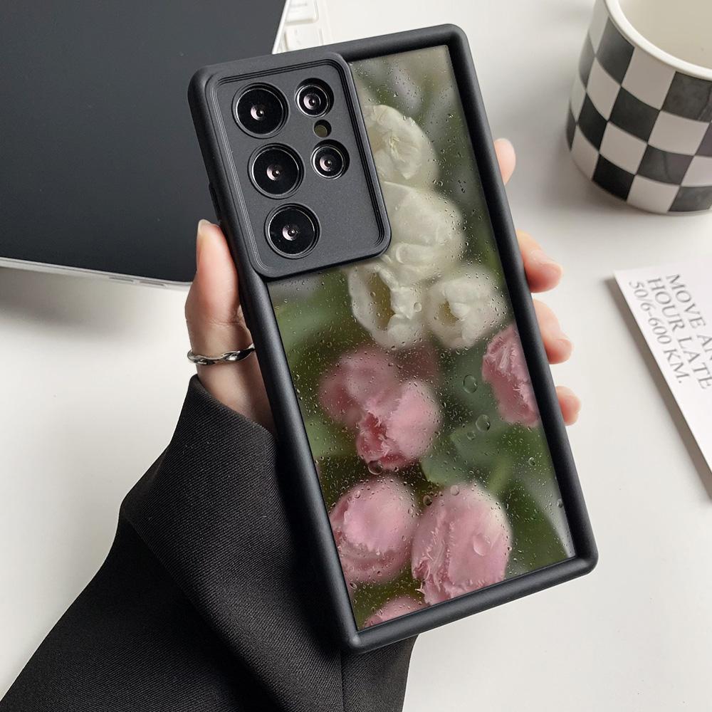 Мягкий ТПУ чехол для Samsung A55 5G S25 Ultra S24 FE A54 A16 A15 A53 A35 A34 A14 A13 A06 A05 A05s A33 A25 S23 S22 Plus Цветочный чехол