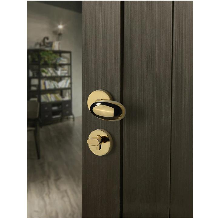 Golden Zinc Alloy Bedroom Door Lock Bathroom Lock Magnetic Suction Mute Room Door Handle Indoor Door Lock Split Door Handle Lock