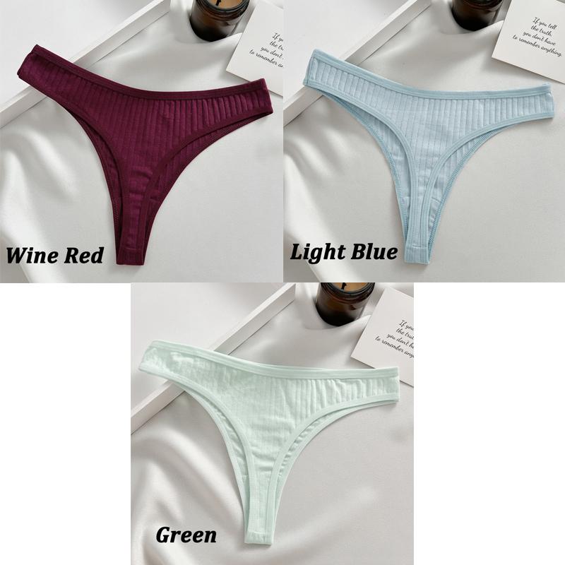 FINETOO 3 шт./компл. женские хлопковые стринги сексуальные трусики-стринги с низкой посадкой нижнее белье женское дышащее мягкое нижнее белье однотонные трусы