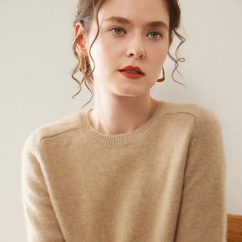 Women's Cashmere Saddle Shoulder Sweater - Thick Autumn/Winter Pullover