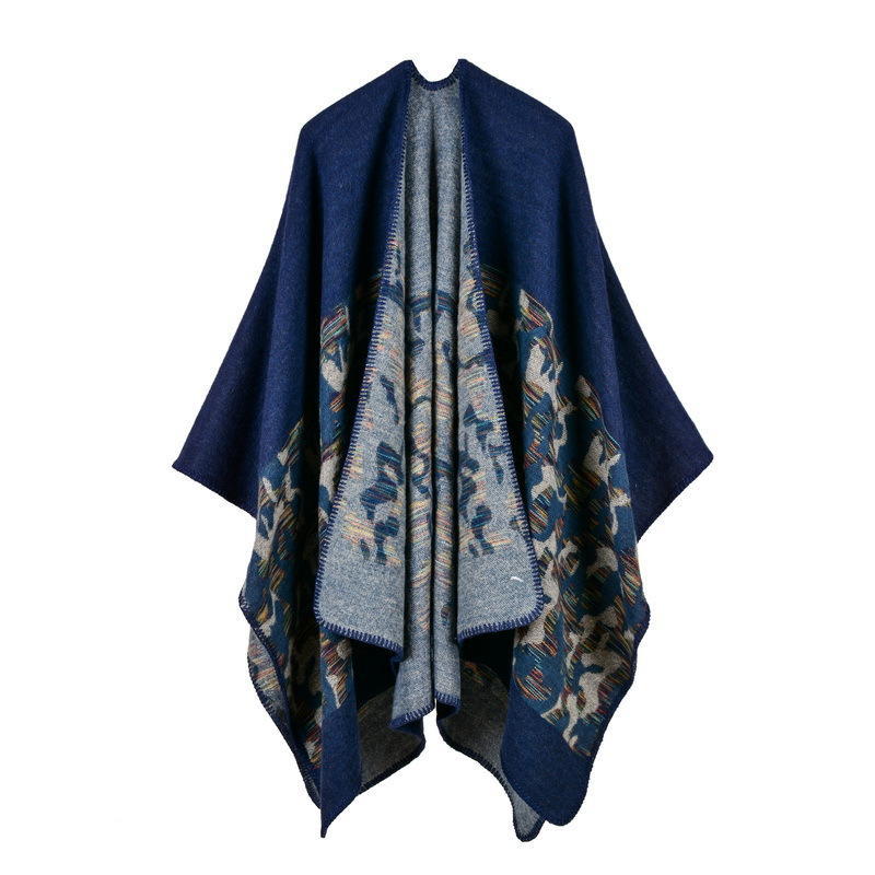 Women's New Rhombus-shaped Color Bar Shawl, High-end Women's Double-sided Wear, and Travel Capes Are On Sale.