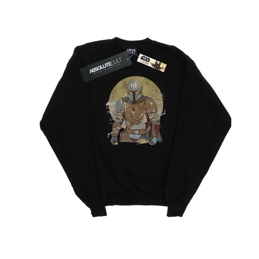 Star Wars Mens The Mandalorian Distressed Warrior Sweatshirt