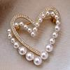 Double Layer Love Heart Brooches For Women Elegant Heart Pins Sweater Cardigan Brooch Jewelry
