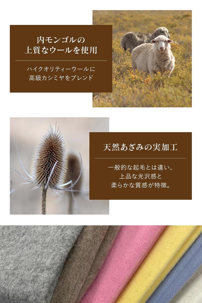 Vita Natur Wool Шерстяной палантин из смеси кашемира, большой размер x клетчатый узор [Vita Natur] 95% 5% (190см 60см) (Черный Дозор)