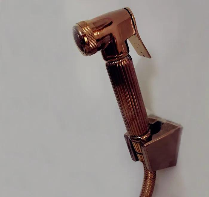 Блестящий Розовое Золото латунный Bidet Sprayer ручной туалетный биде-спрей шаттаф набор медный ванная комната туалетный душ головка струйный набор BD040