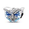 925 Sterling Silver Pink Blue Butterfly Dragonfly Charms Beads For Women Fit Original Bracelet Diy Jewelry Marking Girl