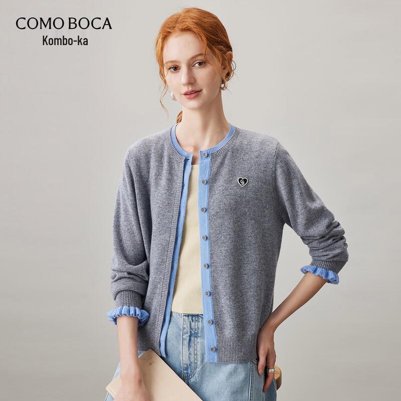 Women's 100% Cashmere Faux Two-Piece Cardigan Sweater