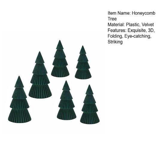6 Pcs Honeycomb Christmas Tree 3D Folding Christmas Tree Tabletop Centerpiece for Rustic Farrmhouse Home Table Decor