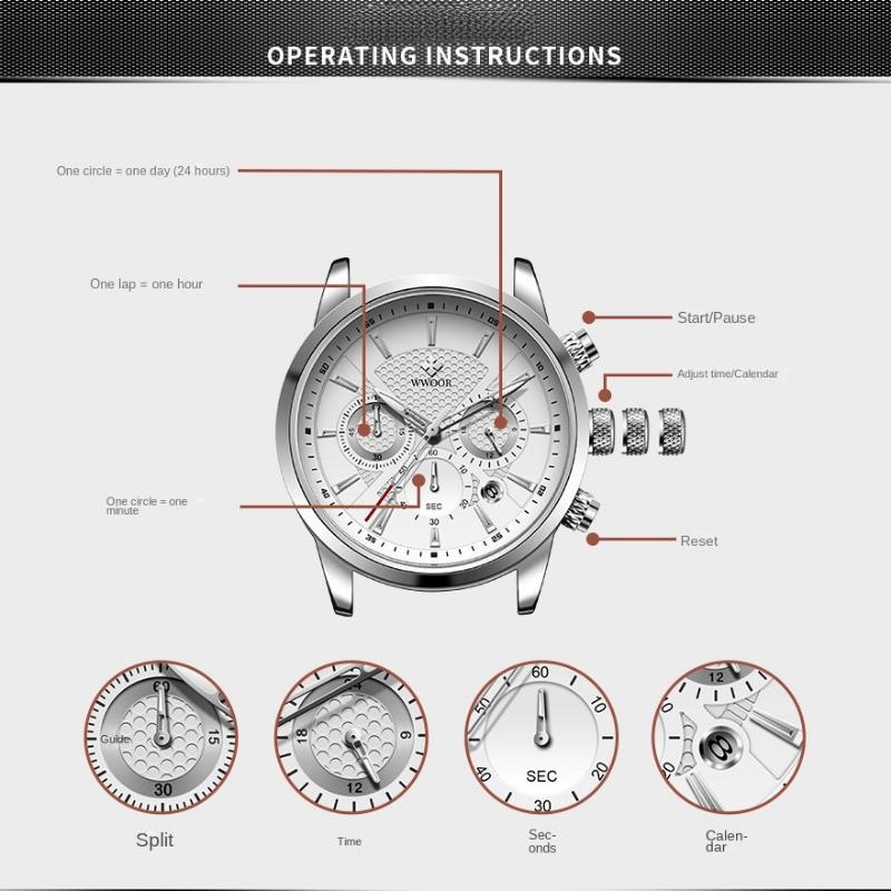 WWOOR часы с кожаным ремешком, мужские ретро светящиеся кварцевые часы, деловые повседневные модные мужские часы, модные часы