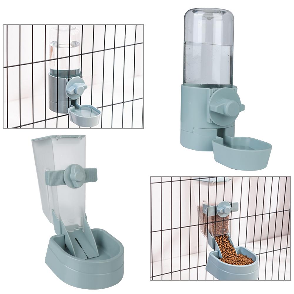 For Puppy Cats Rabbit Pet Water Bottle Automatic Food Container Dispenser Bowl Cats Dogs Drinking Fountain Cage Hanging Feeder