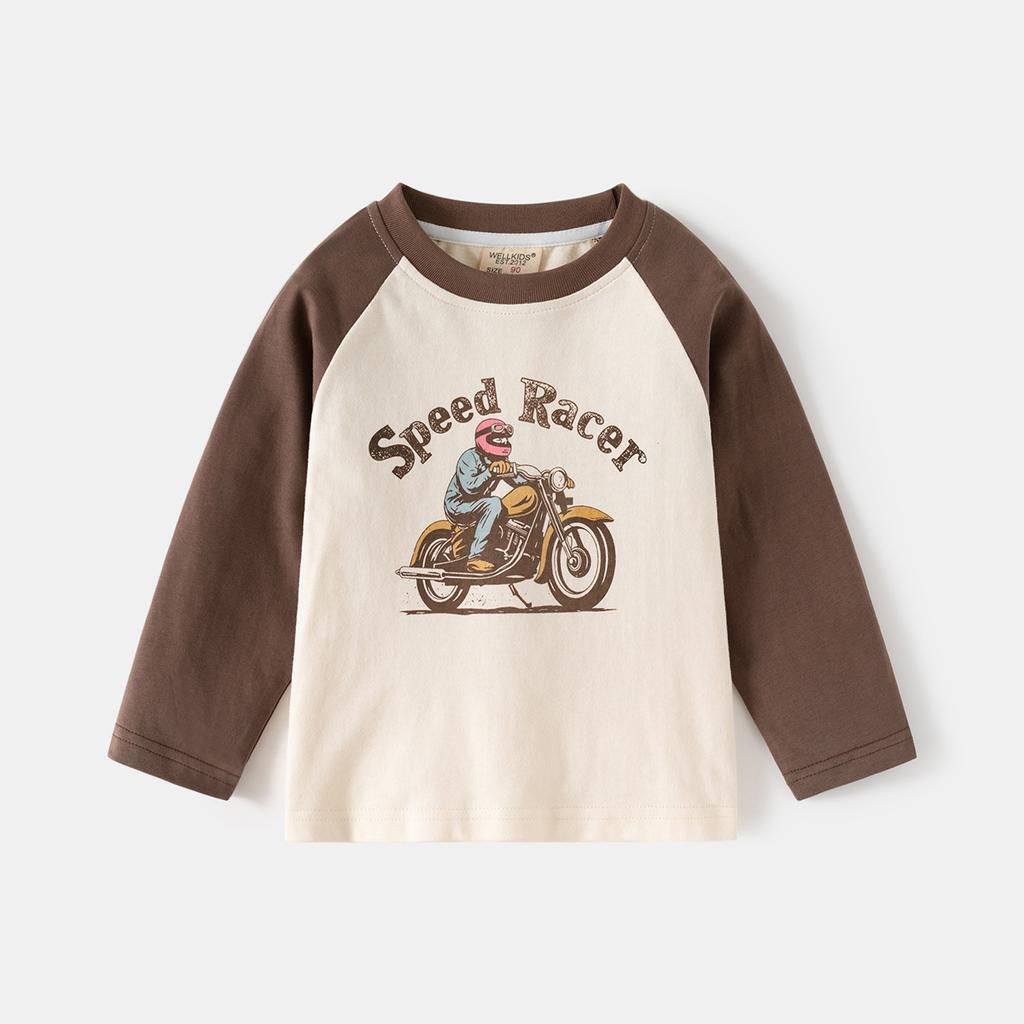 Boys Raglan Sleeve Cotton T Shirt Long Sleeve Casual Spring Autumn Base Layer Top Fashion Clothing for Toddler and Kids