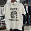 Ретро-футболка Winona Energy 90-х; Белая унисекс футболка с графическим принтом в винтажном стиле