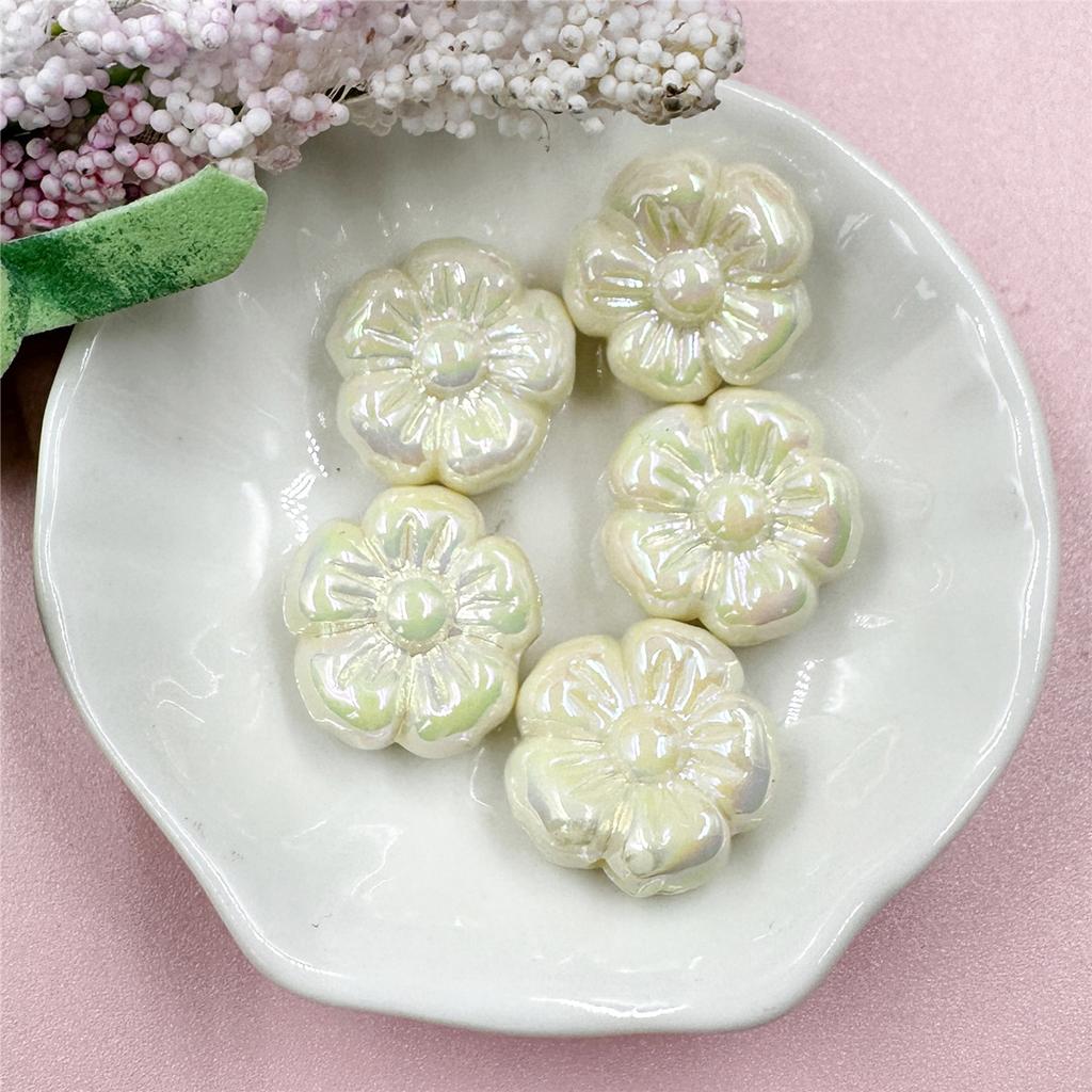 Бисерные материалы Цветение сливы УФ-покрытие DIY Ювелирные аксессуары Рассыпные бусины 5 шт. Ювелирный акрил Для изготовления браслетов, серег Аксессуары