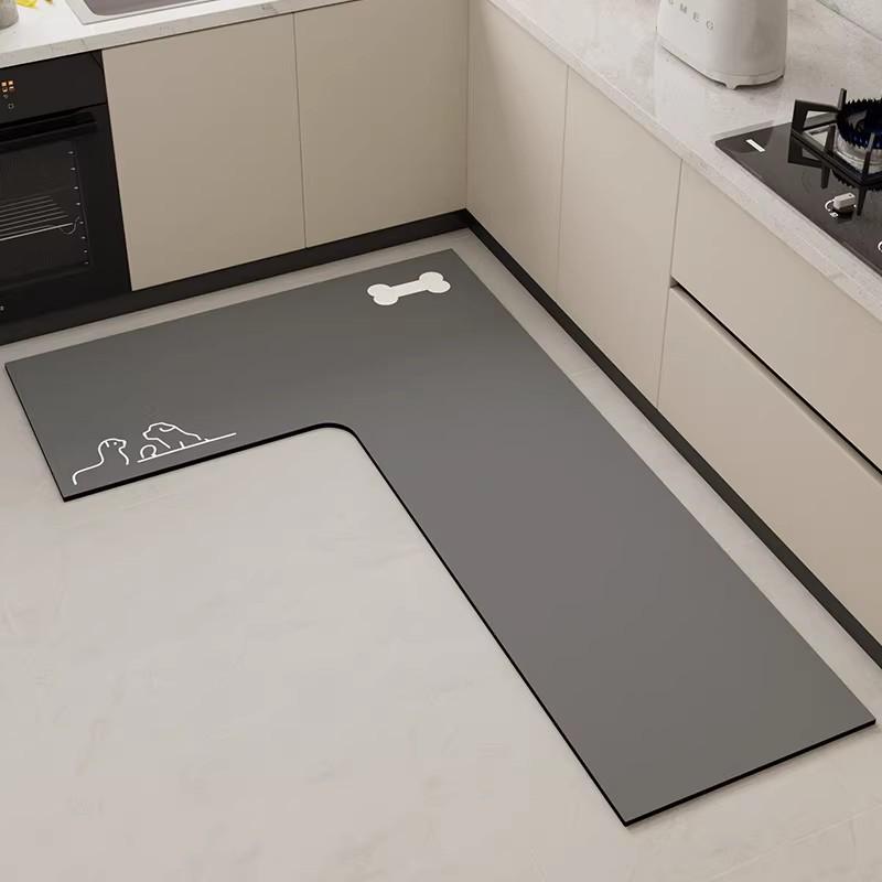 Г-образный абсорбирующий кухонный коврик - мягкий, устойчивый к грязи, простой в уходе, напольный коврик с диатомовой грязью
