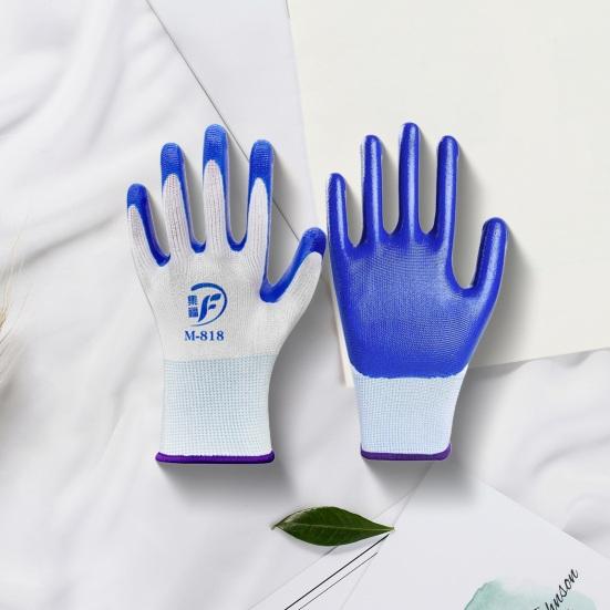 12 пар рабочих перчаток с регулируемым запястьем, пятью пальцами, противоскользящие, толстые, износостойкие, безопасная работа