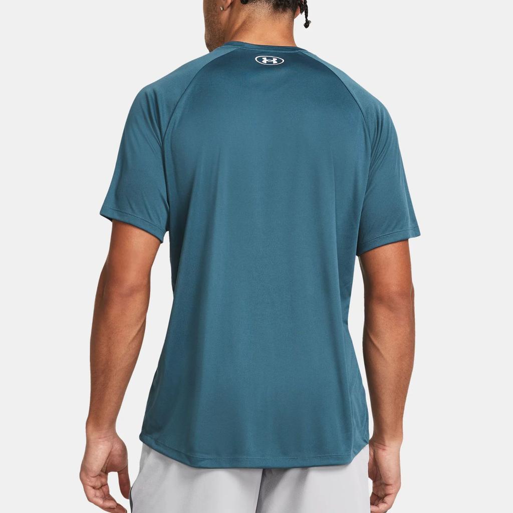 Under Armour Velocity Letter Logo Print Breathable Quick-Dry Crew Neck Pullover Short Sleeve T-Shirt Men Tops Dark-Blue 1377142-414
