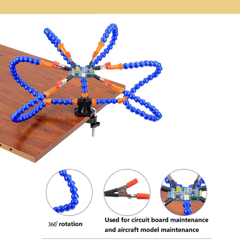 Паяльный зажим «Третья рука» Инструмент «Третья рука» для пайки с 6 гибкими держателями, Настольный зажим-держатель Инструмент для DIY сборки, поделок, хобби-станции