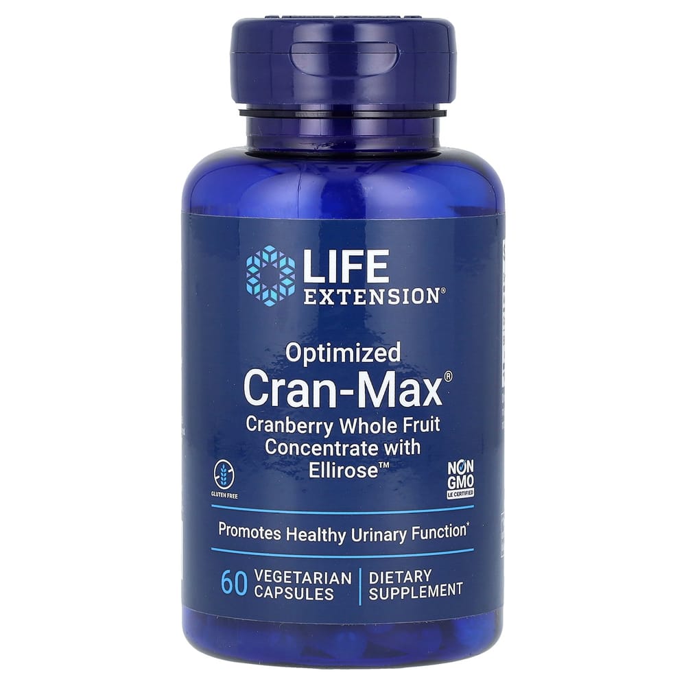 Life Extension Optimized Cranberry Whole Fruit Concentrate with Ellirose Veggie Capsules, 60 Counts