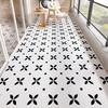 Ковер для балкона Водонепроницаемый напольный коврик Большой ПВХ кожа Кухня Нескользящие коврики для ног Черно-белые ковры Домашний декор Коврик