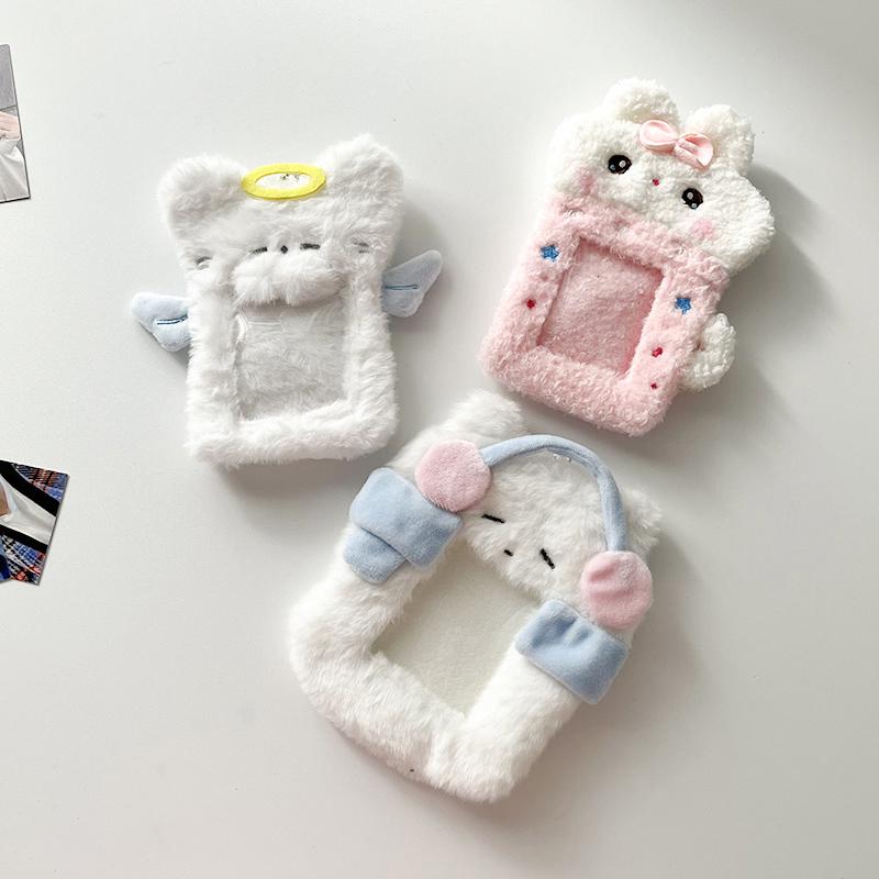 Plush Photocard Holder Binder Photocard Idol Photo Card Organizer Kawaii Hanging Keychain Photocard Sleeves School Stationary