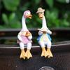 2 шт. утки, садовые украшения для чтения, пара животных, скульптуры, украшения, пара уток, подарок из смолы, декор для внутреннего и внутреннего дворика
