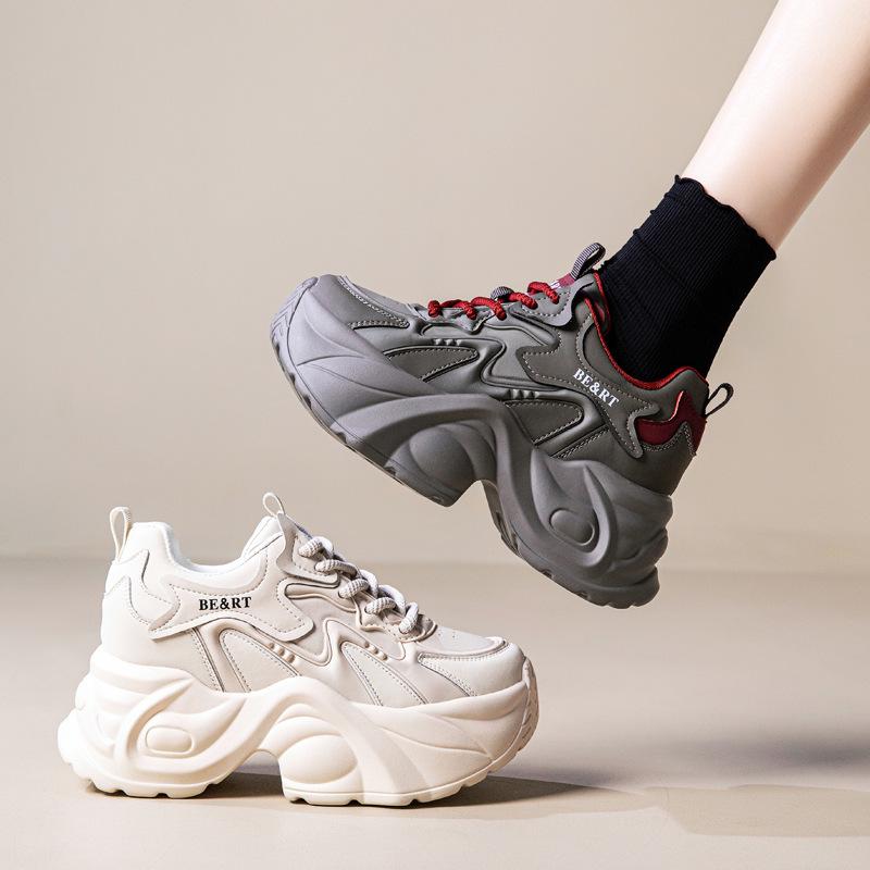 Женские весенние кроссовки Dad на толстой подошве 2025 года, высота 9 см, маленькие размеры, универсальная платформа