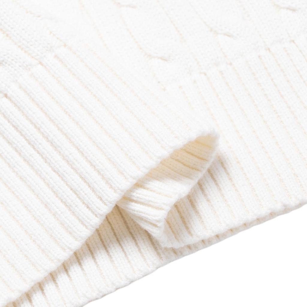 Свитер Polo Ralph Lauren Ss25 Однотонный С круглым вырезом Длинный рукав Вязаный Детские топы Белый 313901316-011