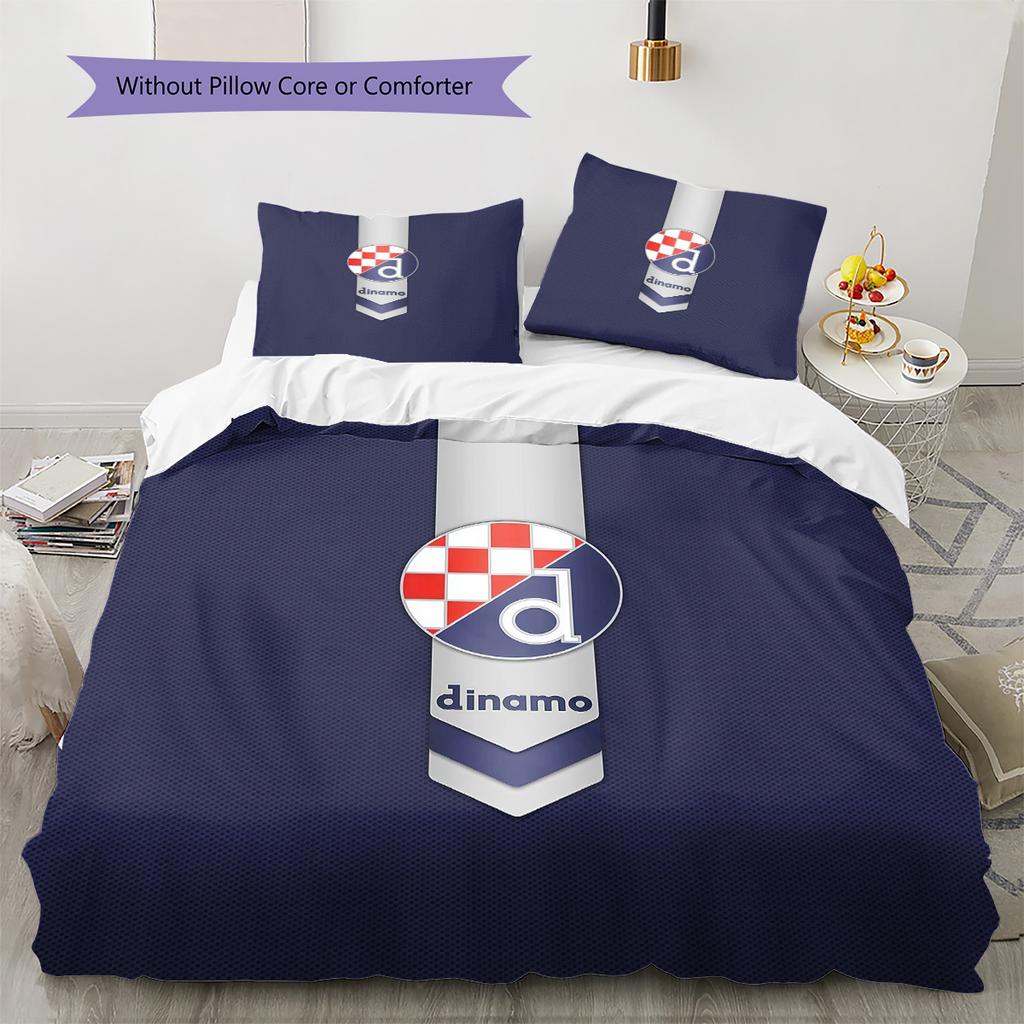 GNK Dinamo Zagreb Pattern Bedding Quilt Set Home Decoration Gift (1 * duvet cover + 2 * pillowcase without core)