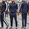 2025 Europe and The United States Spring and Autumn Outdoor New Leisure Men's Sports Suit Color Contrast Outdoor Men's 2 Pieces