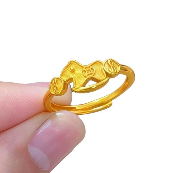 Кольцо на палец Голова лошади Дизайн денег Женское кольцо 2026 год Лошади Открытое регулируемое кольцо Ювелирные аксессуары