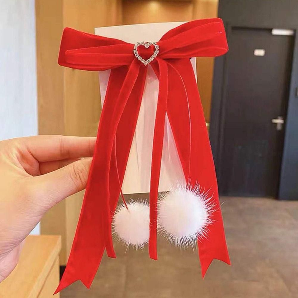 Headwear Pompoms Hanfu Headdress Bow Hairpin Hair Accessories Baby Wig Barrette Children Hair Clip