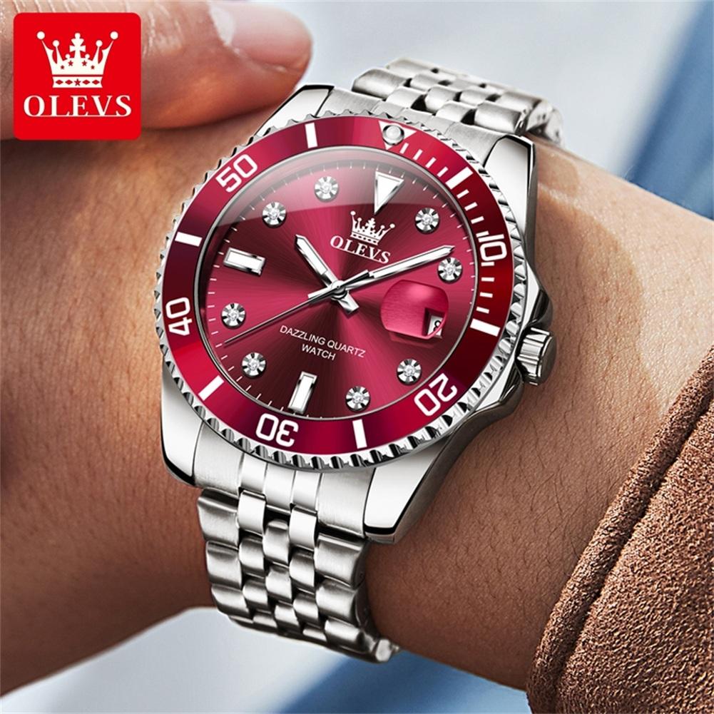OLEVS 9809 Mens Watch New Original Quartz Watch Waterproof Luminous Date Watches For Men Box Gift Classic Business
