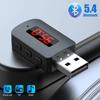 USB Bluetooth 5.4 FM-передатчик с микрофоном, громкая связь, автомобильный комплект, светодиодный дисплей, аудио/музыкальный приемник для FM-радио