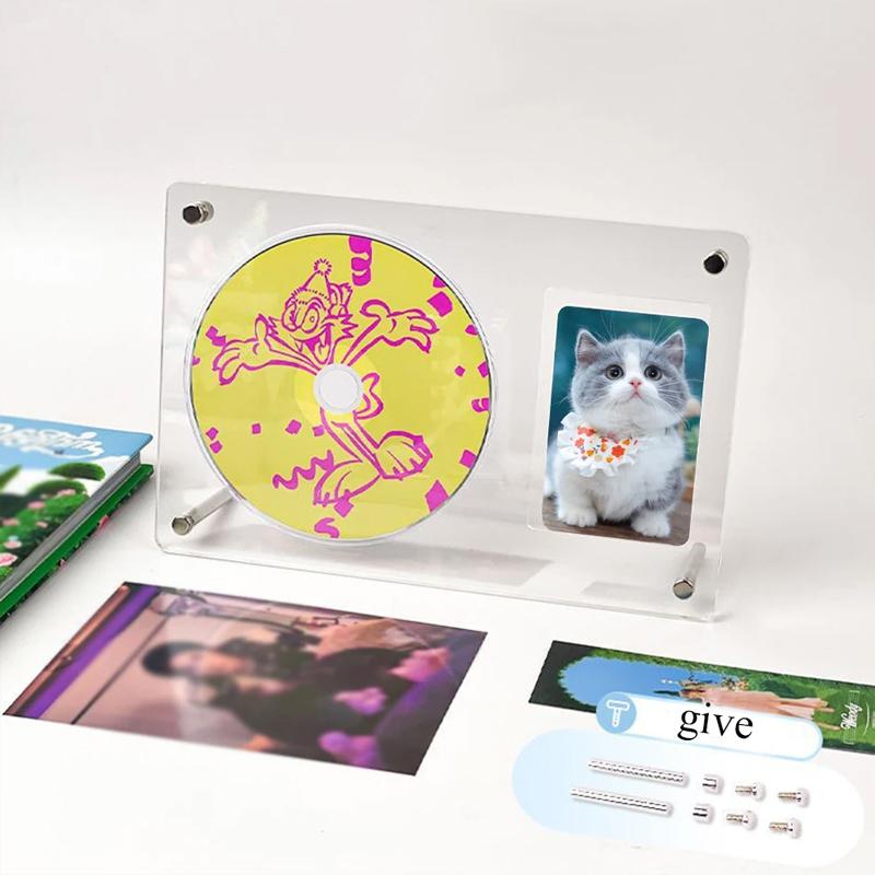Прозрачная фоторамка для CD с фото айдола Акриловая подставка для фотоальбома Защитный альбом для фотографий Держатель для постеров Чехол для хранения CD