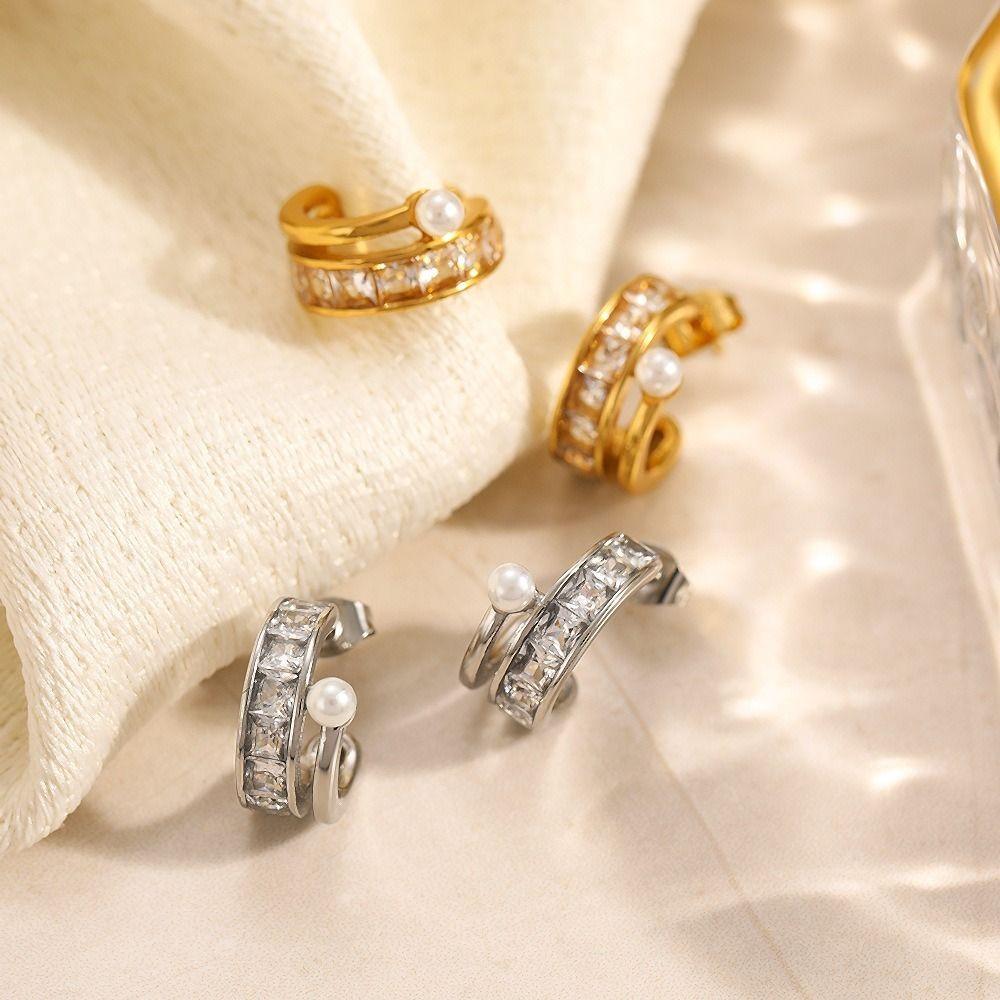 Delicate Design Geometric Square Earrings Geometric Design Stainless Steel Earrings Daily Wear