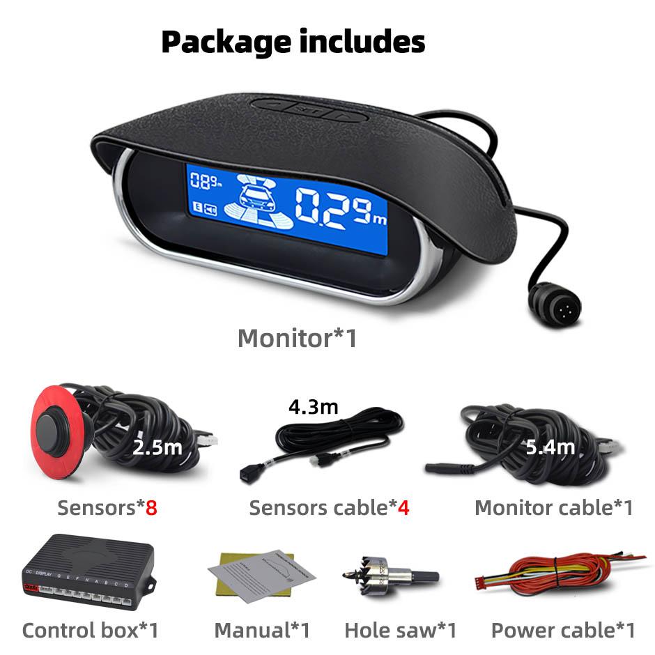 Оригинальный плоский парковочный датчик 16,5 мм 8 Parktronic Автомобильный радар заднего хода Задний автоматический детектор Комплект системы помощи при парковке