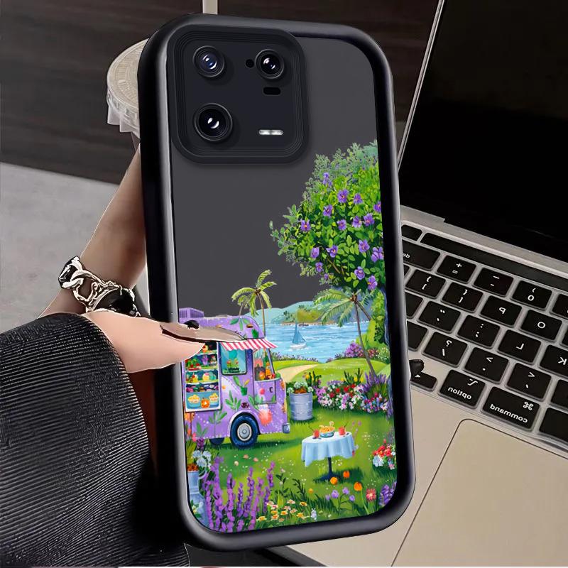 Чехол-футляр 'Цветочный десертный грузовичок' для Xiaomi Mi 15 14 14T 13 13T 12 11 11T Lite POCO X7 X6 5G X5 X3 NFC F6 F5 M7 M6 Pro 4G Cover Funda