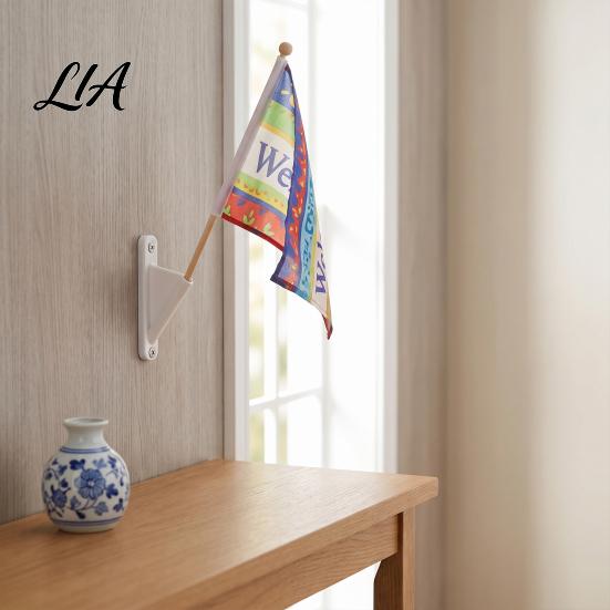 Weatherproof Flag Holder Mini Stick with Screws, Wall Mount Pole Easy Install Flagpole Bracket Holder, Small Display for Classrooms Offices