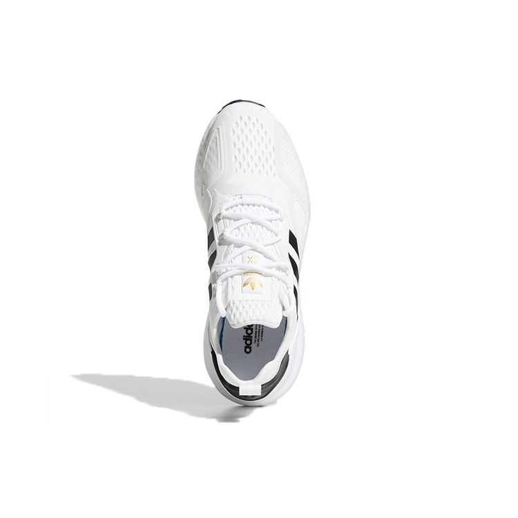 adidas ZX 2K Boost White Black Женские кроссовки Cloud-White Core-Black Gold-Metallic H00103