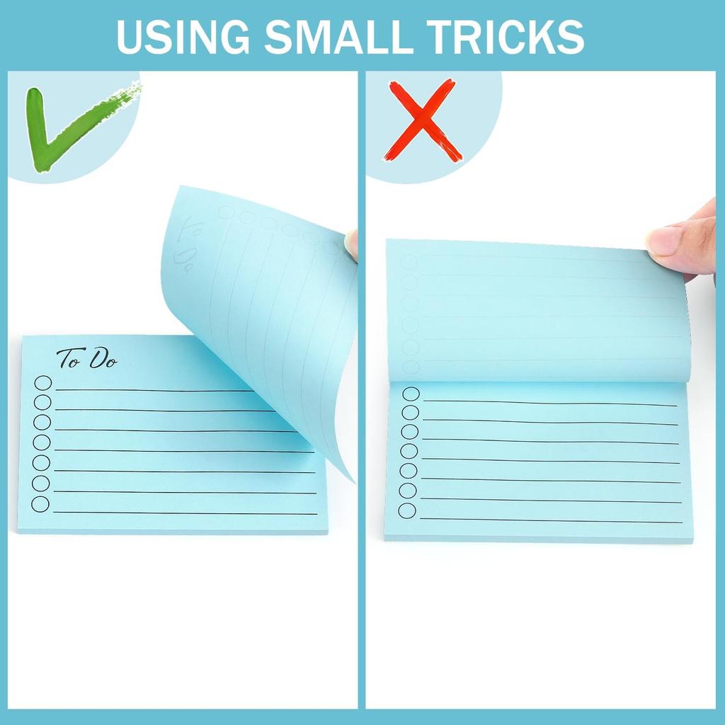 Eastern Wolf 9 Pads to Do Lined Sticky Notes, 9 Bright Multi Colors Self-Stick Note Pads, 3x4 Inch with Line Adhesive Memo Sticky Notes Notepad, 50